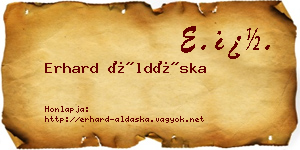 Erhard Áldáska névjegykártya
